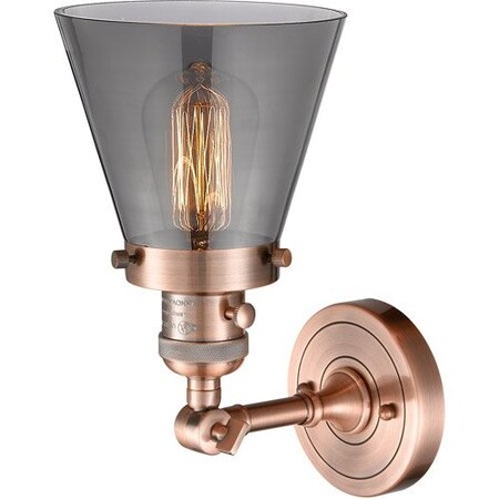 One Light Vintage Dimmable Led Sconce With A High-Low-Off Switch.